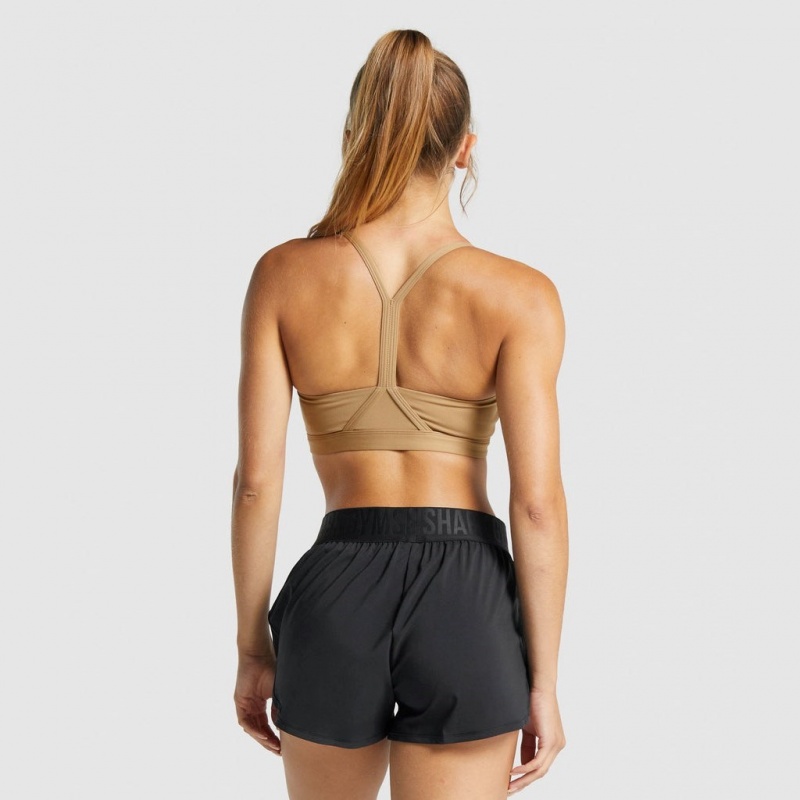 Αθλητικο Σουτιεν Gymshark V Neck Αθλητικά ανοιχτο καφε | 084SVTBMY