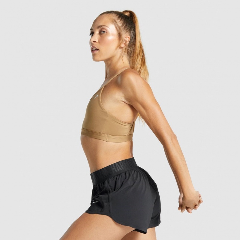Αθλητικο Σουτιεν Gymshark V Neck Αθλητικά ανοιχτο καφε | 084SVTBMY