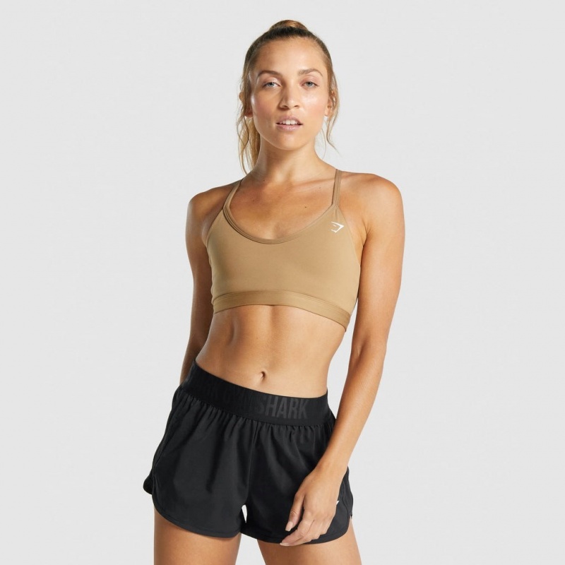 Αθλητικο Σουτιεν Gymshark V Neck Αθλητικά ανοιχτο καφε | 084SVTBMY
