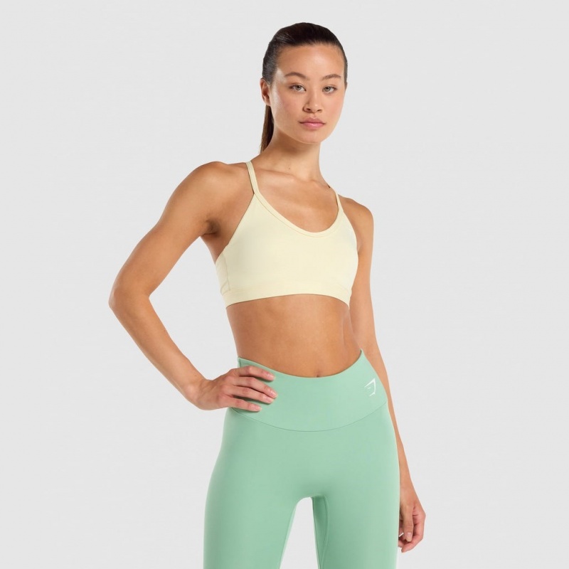 Αθλητικο Σουτιεν Gymshark V Neck Αθλητικά ανοιχτο κίτρινα | 948EGNFZM