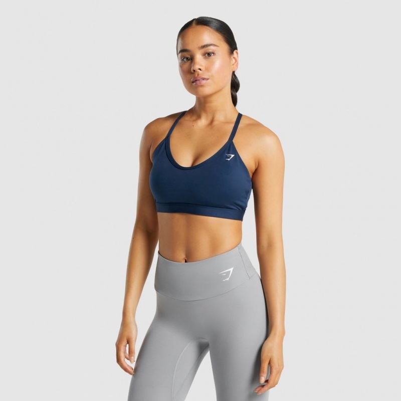 Αθλητικο Σουτιεν Gymshark V Neck Αθλητικά σκουρο μπλε | 973FAQTMP