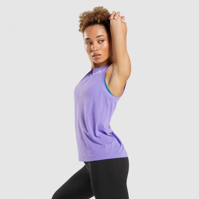 αμανικα μπλουζακια Gymshark Vital Seamless 2.0 Light μωβ | 831RMENJT