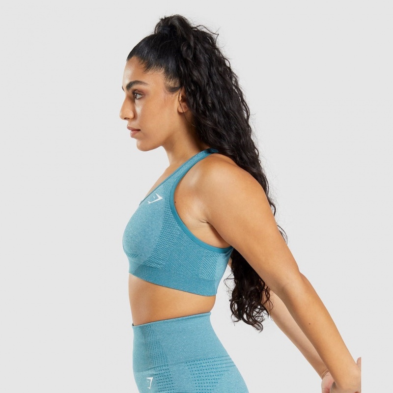 Αθλητικο Σουτιεν Gymshark Vital Seamless 2.0 Tahoe Teal Marl | 765PLTWUR