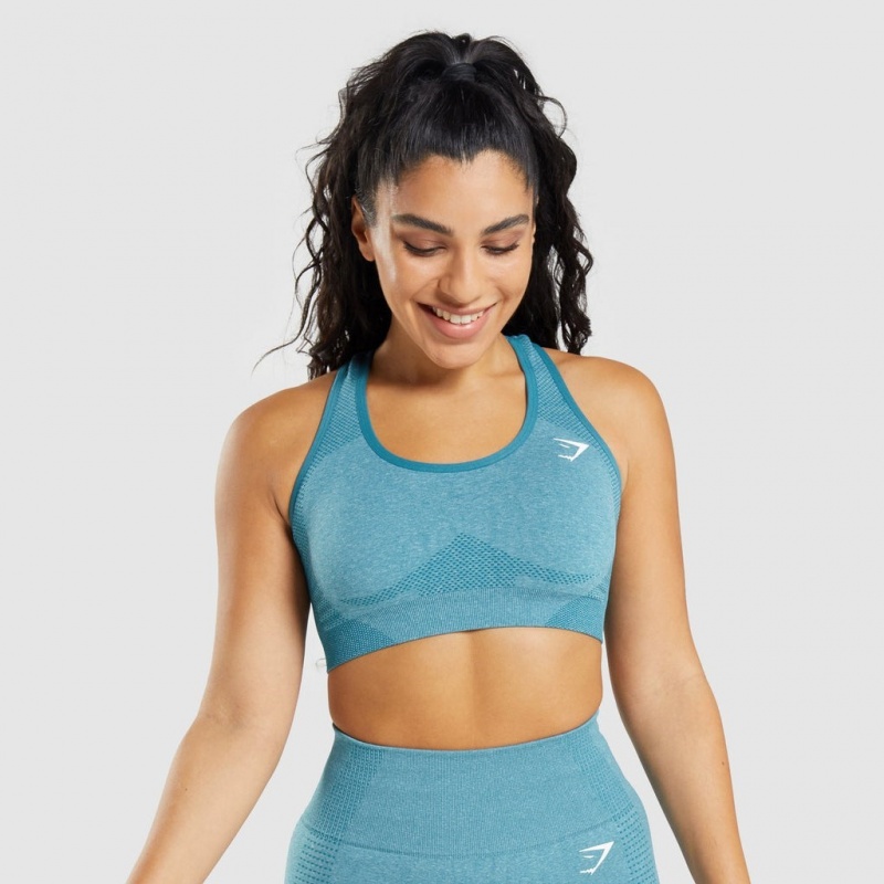 Αθλητικο Σουτιεν Gymshark Vital Seamless 2.0 Tahoe Teal Marl | 765PLTWUR