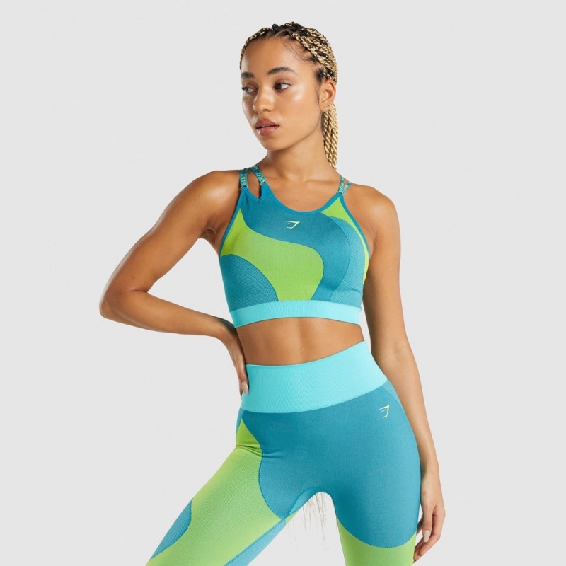 Αθλητικο Σουτιεν Gymshark WTFlex Seamless Asymmetric strappy Wavy | 975OZPYLB