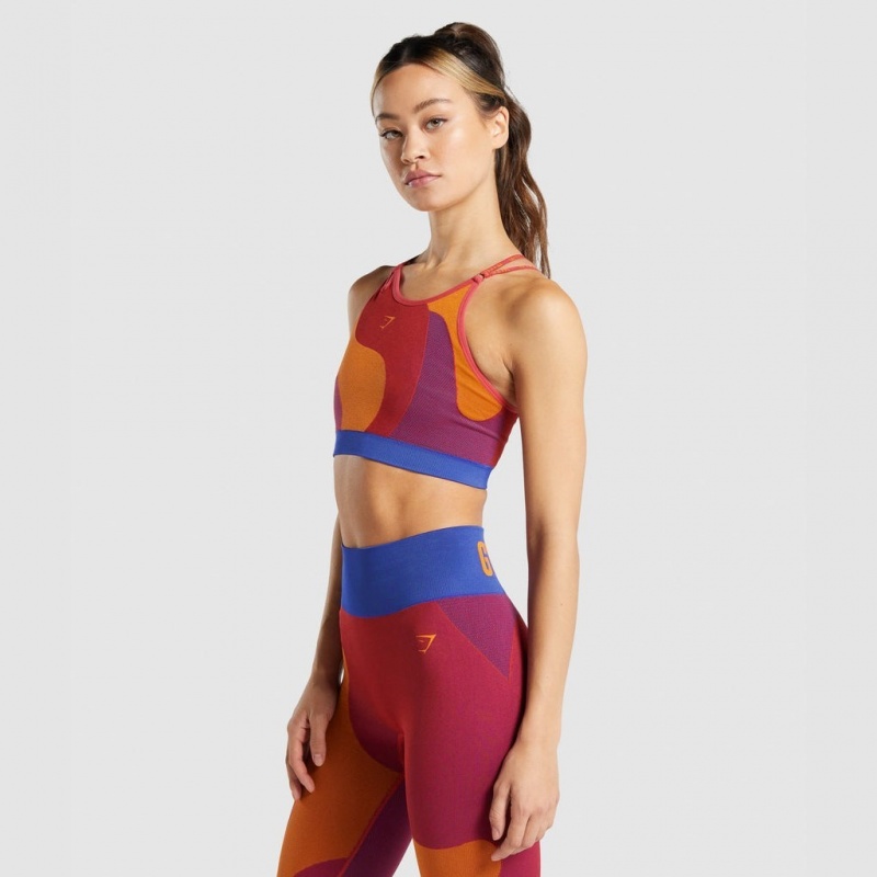 Αθλητικο Σουτιεν Gymshark WTFlex Seamless Asymmetric strappy Wavy | 216FLKQWA