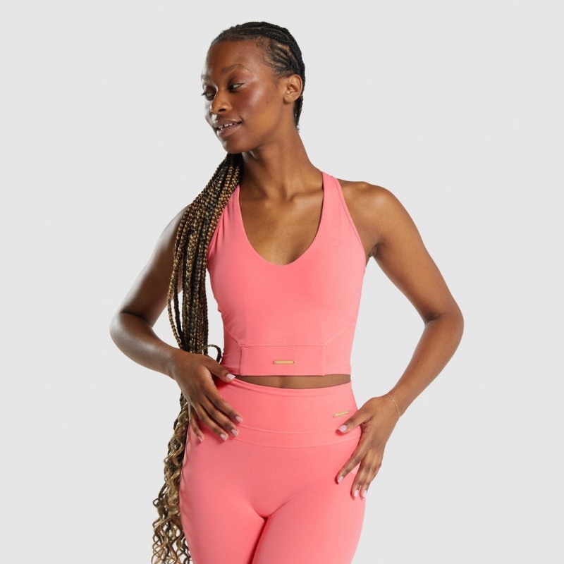 αμανικα μπλουζακια Gymshark Whitney Crop ροζ | 164XLTIBW