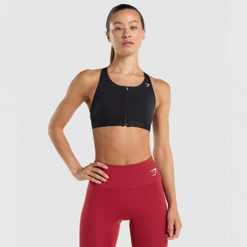 Αθλητικο Σουτιεν Gymshark Zip Up Αθλητικά μαυρα | 143EZQOIH