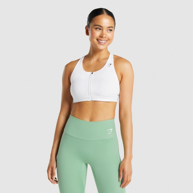 Αθλητικο Σουτιεν Gymshark Zip Up Αθλητικά ασπρα | 821YJINMC