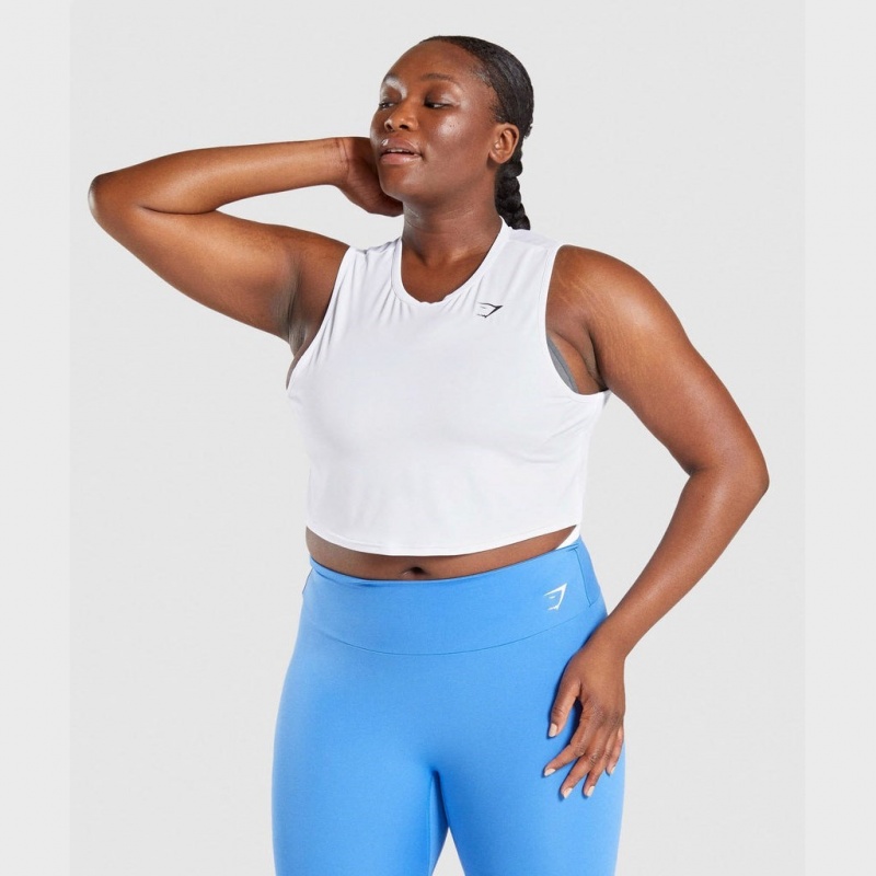 αμανικα μπλουζακια Gymshark Αθλητικά Crop ασπρα | 596HIOXAL