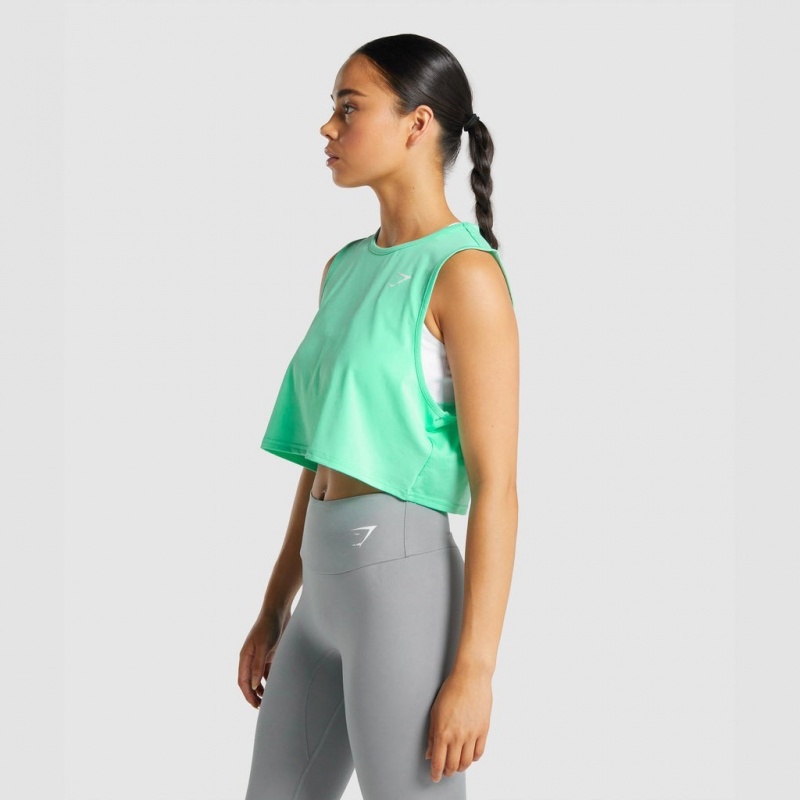 αμανικα μπλουζακια Gymshark Αθλητικά Crop τυρκουάζ | 614GXVCRH