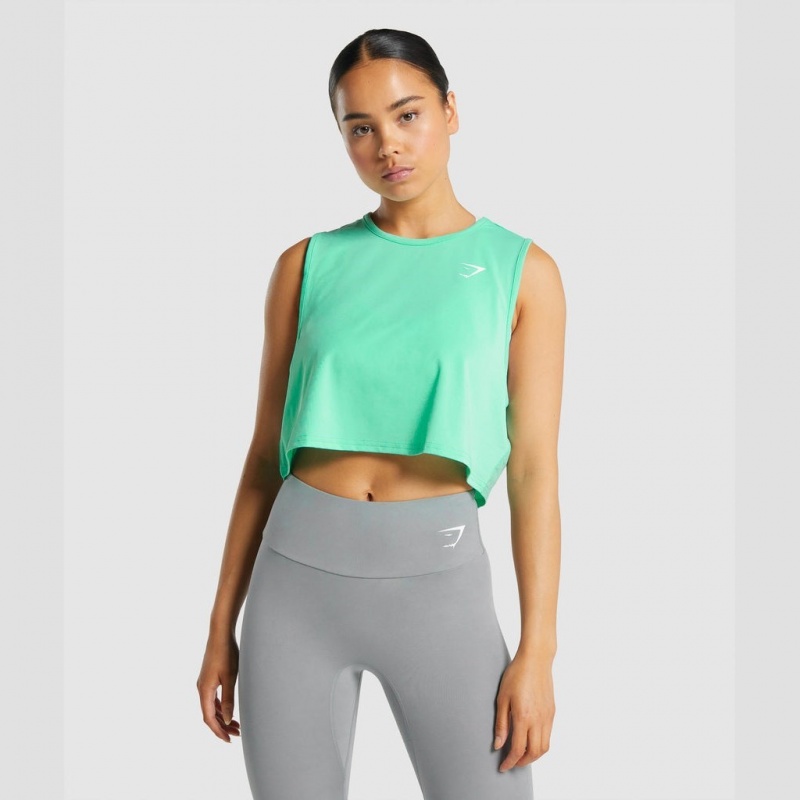 αμανικα μπλουζακια Gymshark Αθλητικά Crop τυρκουάζ | 614GXVCRH