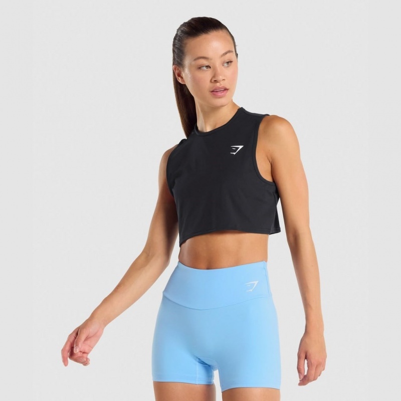 αμανικα μπλουζακια Gymshark Αθλητικά Crop μαυρα | 692AMZGYS