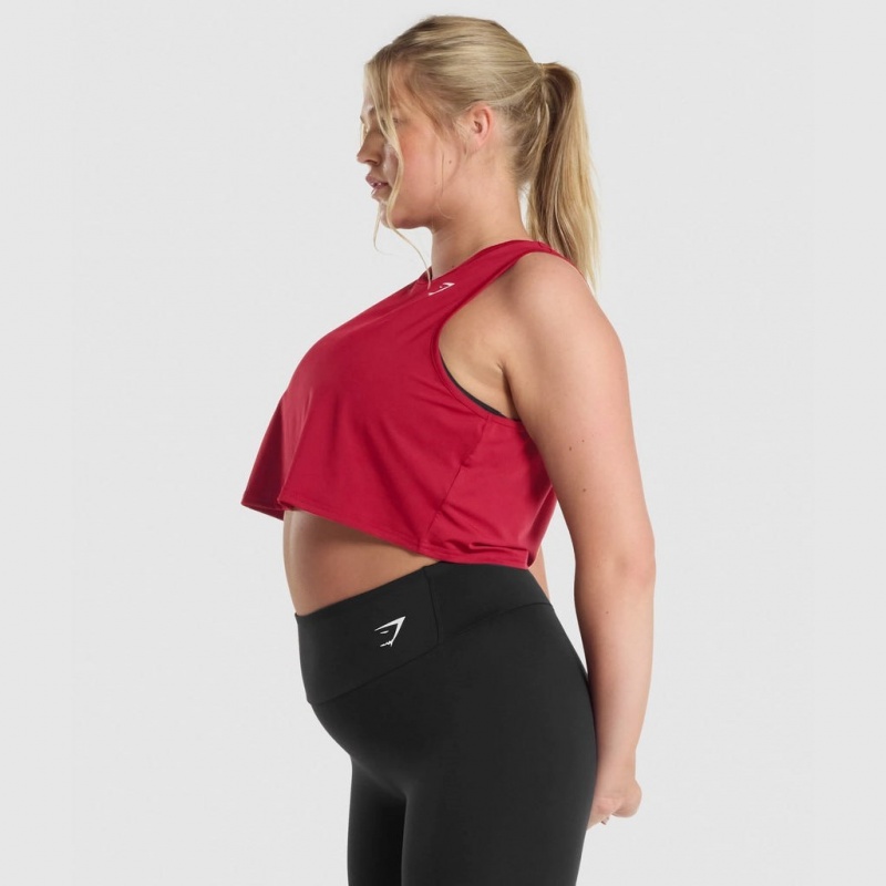 αμανικα μπλουζακια Gymshark Αθλητικά Crop μπορντο | 932RMIODT