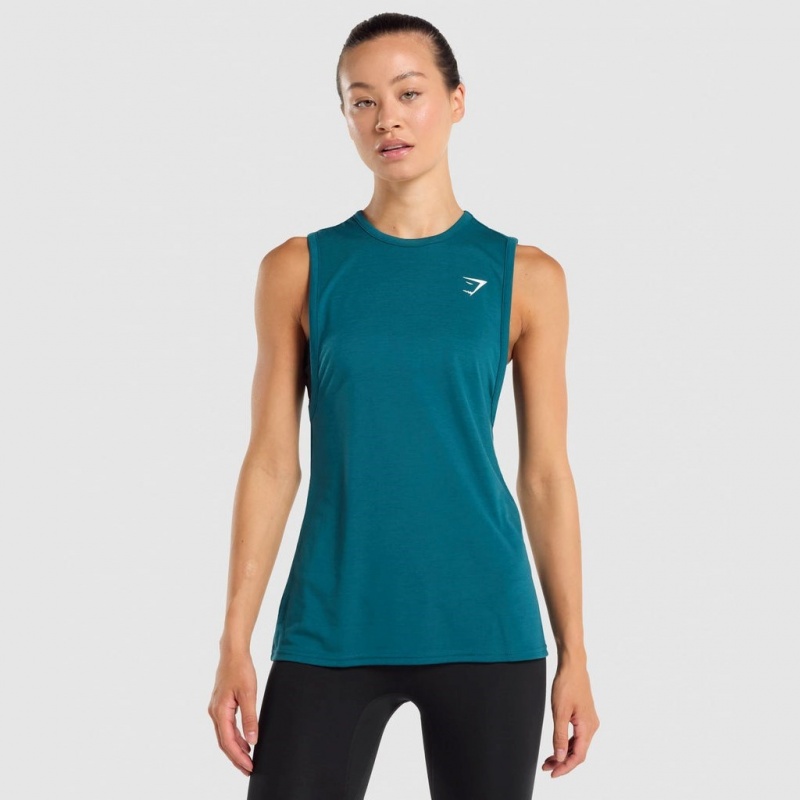 αμανικα μπλουζακια Gymshark Αθλητικά Drop Arm Teal | 836VAKFQB