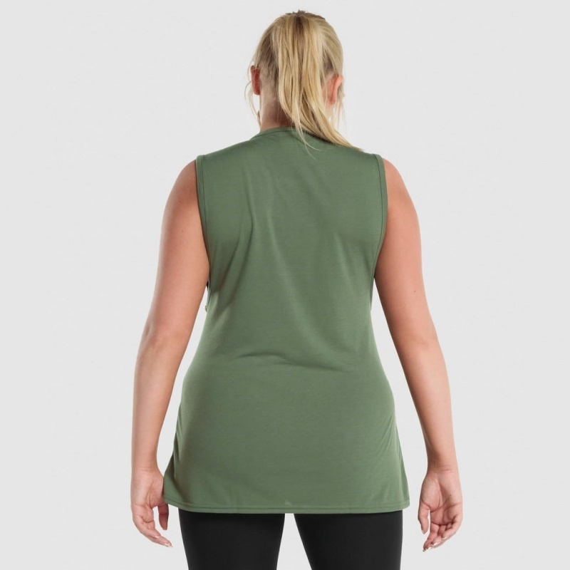 αμανικα μπλουζακια Gymshark Αθλητικά Drop Arm πρασινο | 826NCOLTS