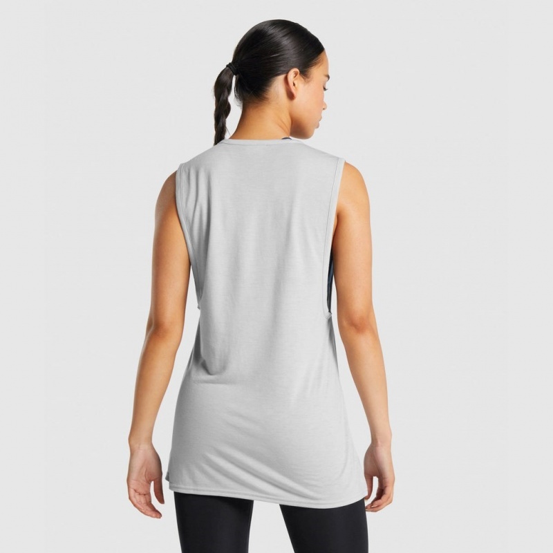 αμανικα μπλουζακια Gymshark Αθλητικά Drop Arm ανοιχτο γκρι | 217HJYSUA