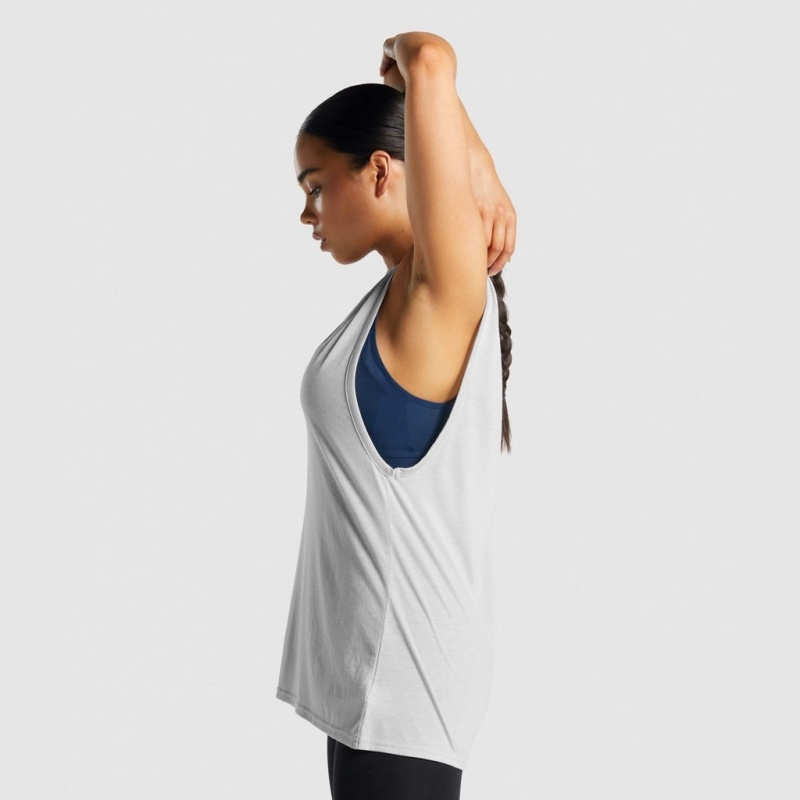 αμανικα μπλουζακια Gymshark Αθλητικά Drop Arm ανοιχτο γκρι | 217HJYSUA