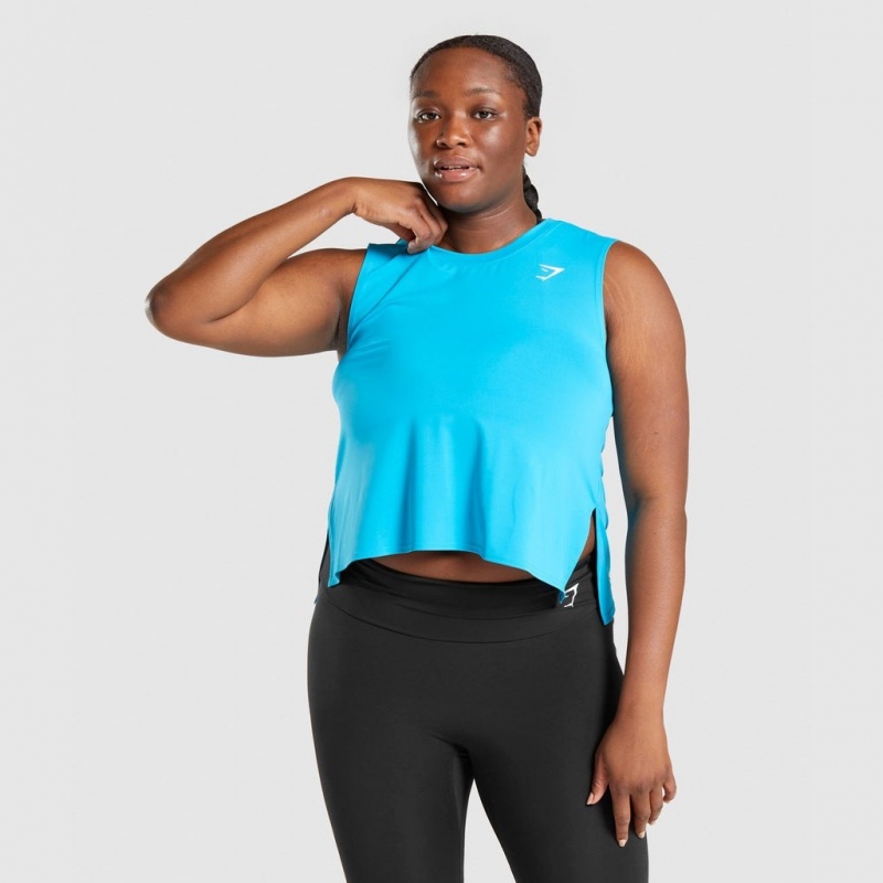 αμανικα μπλουζακια Gymshark Αθλητικά Midi μπλε | 854XWIQJF
