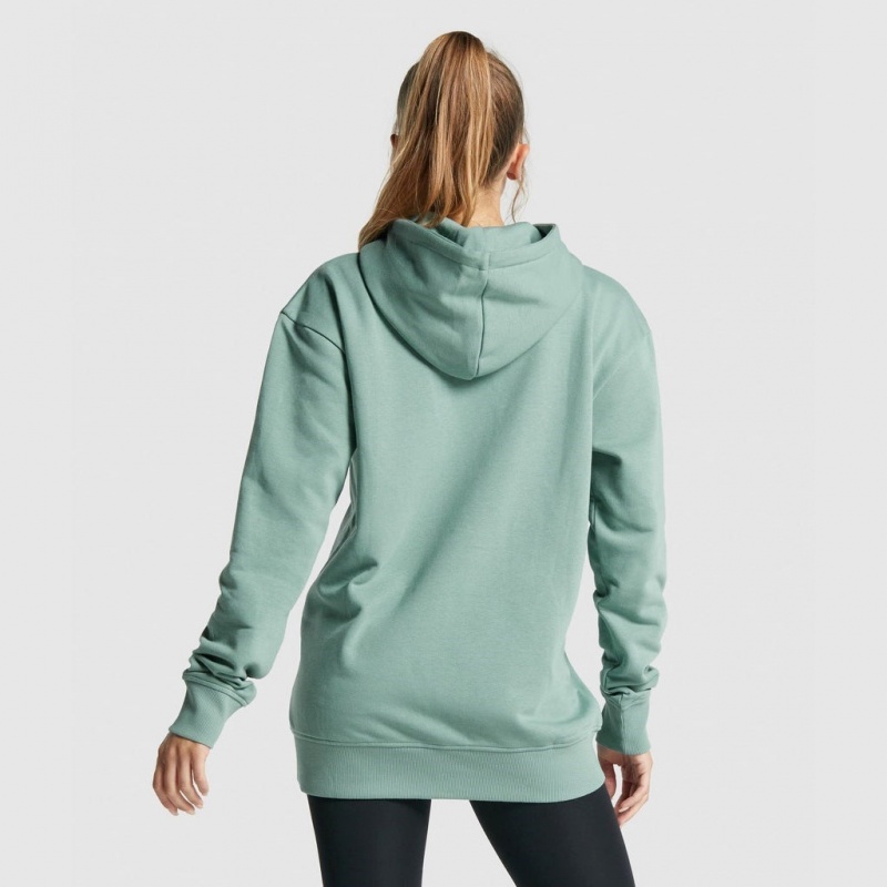 Φουτερ με Κουκουλα Gymshark Apollo σταμπεσ Oversized ανοιχτο πρασινο | 521KQZIBG