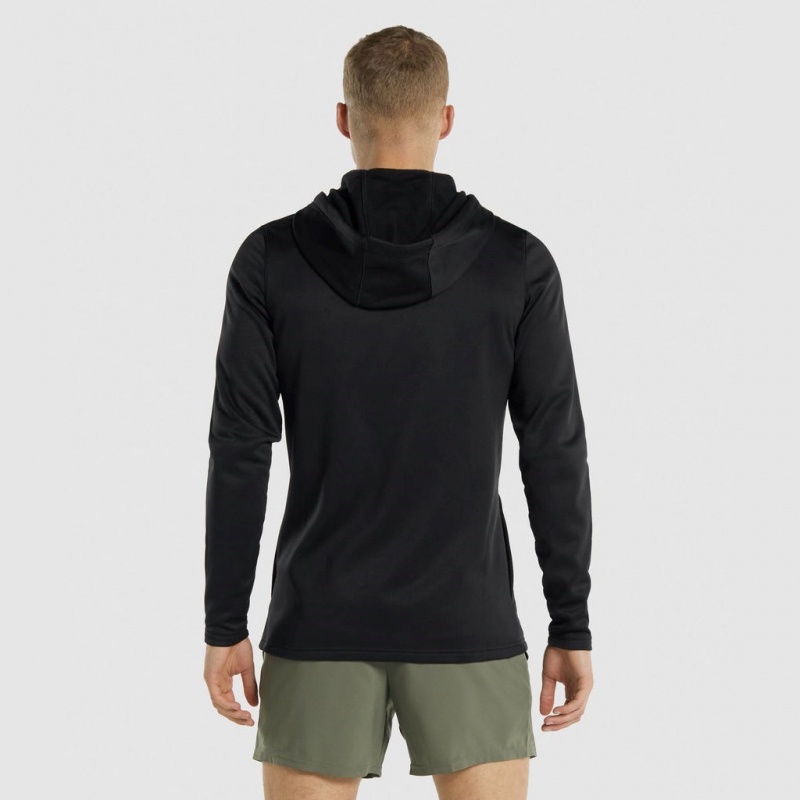 Φουτερ με Κουκουλα Gymshark Arrival Zip Up μαυρα | 247DRPSYJ