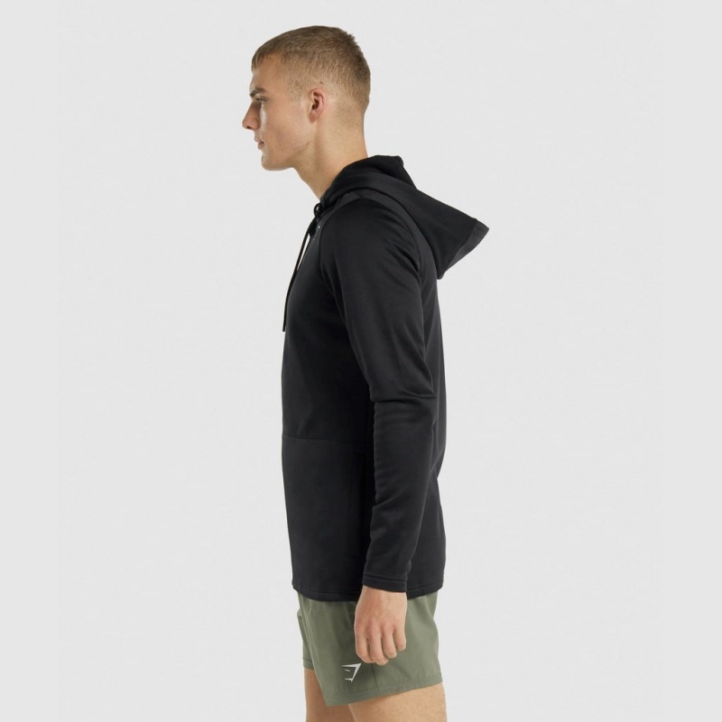 Φουτερ με Κουκουλα Gymshark Arrival Zip Up μαυρα | 247DRPSYJ