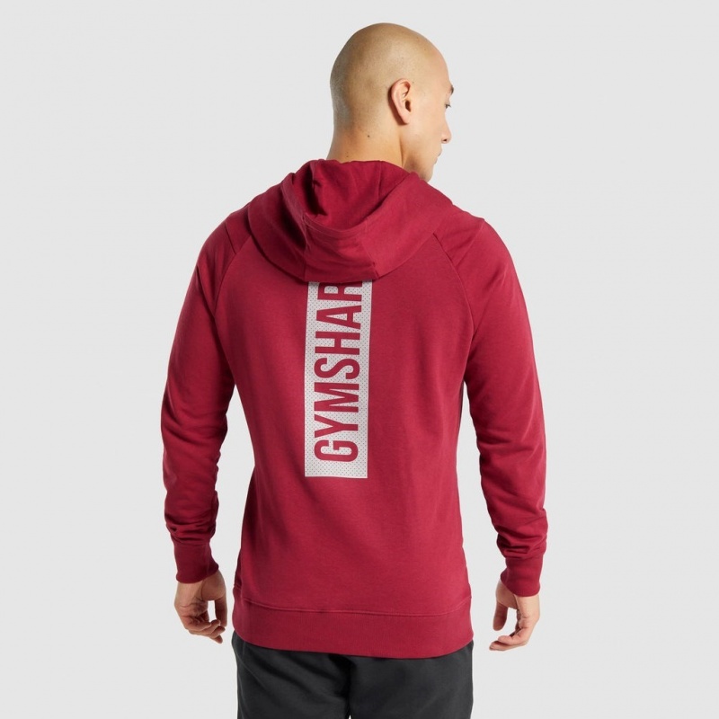 Φουτερ με Κουκουλα Gymshark Bold μπορντο | 624NLEDTR