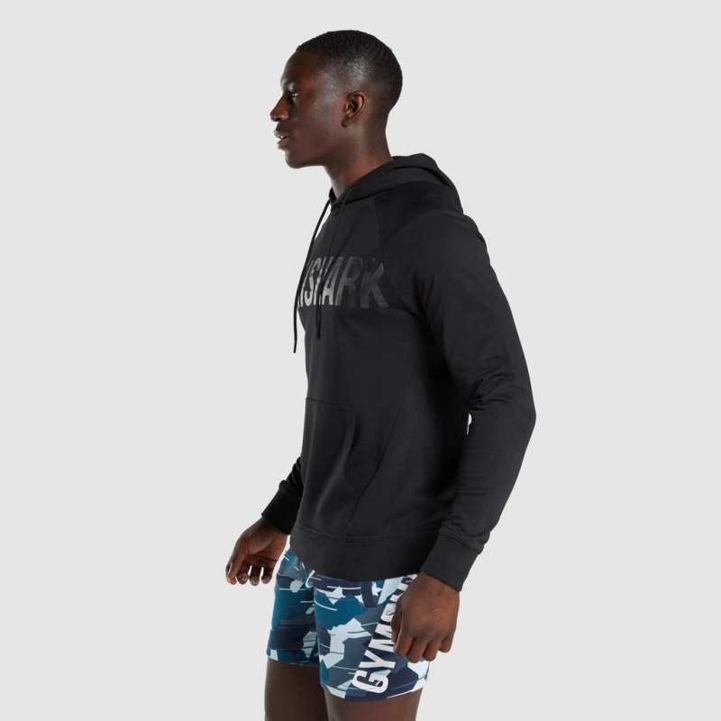 Φουτερ με Κουκουλα Gymshark Bold μαυρα μαυρα | 174NZQOSY