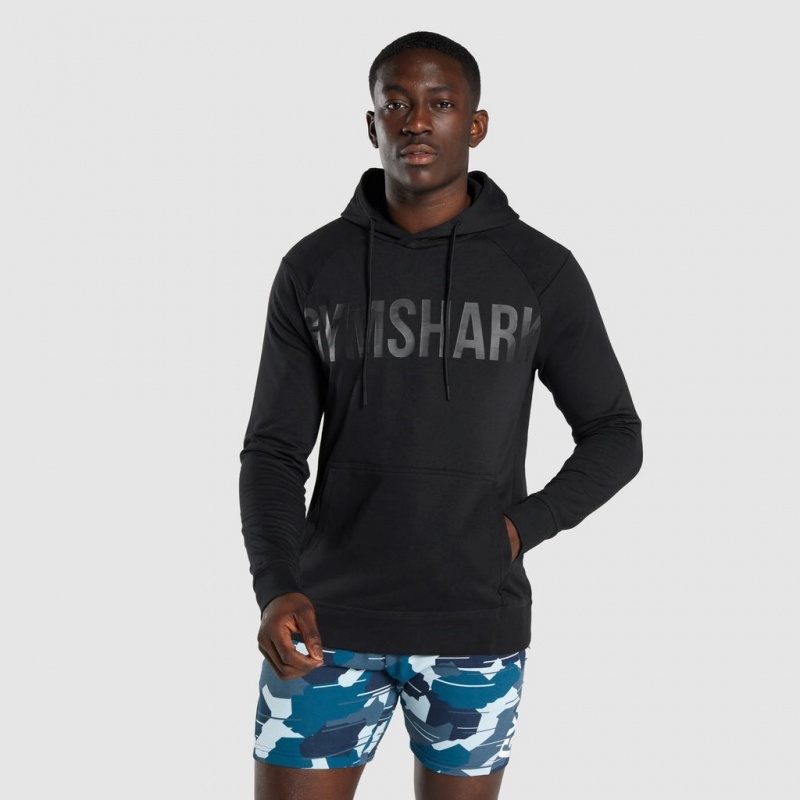 Φουτερ με Κουκουλα Gymshark Bold μαυρα μαυρα | 174NZQOSY
