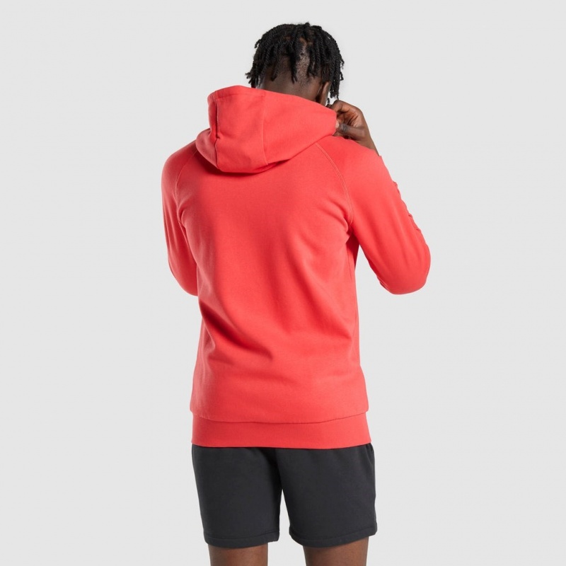 Φουτερ με Κουκουλα Gymshark Crest Zip Up κοκκινα | 803UIGXTJ