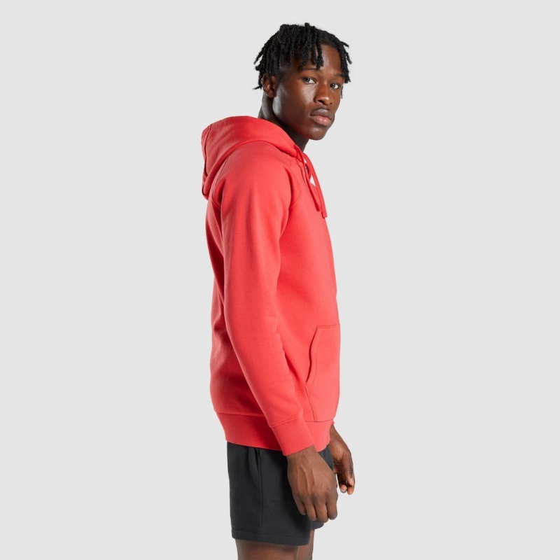 Φουτερ με Κουκουλα Gymshark Crest Zip Up κοκκινα | 803UIGXTJ