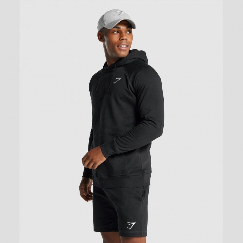 Φουτερ με Κουκουλα Gymshark Crest μαυρα | 789XBSLNH