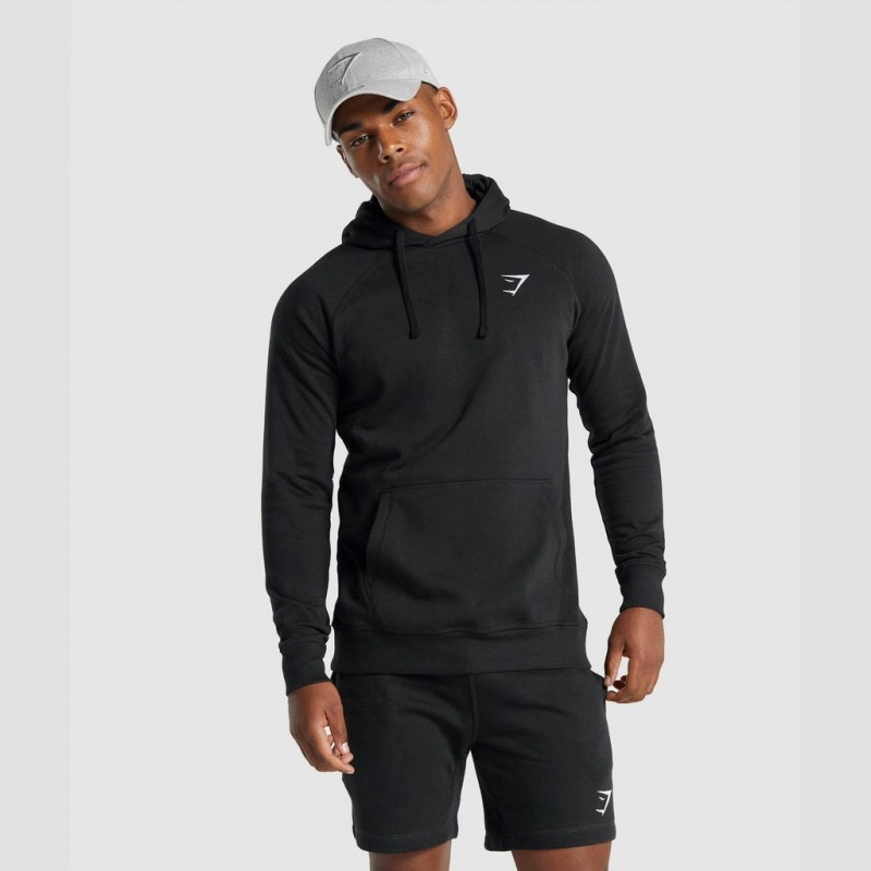 Φουτερ με Κουκουλα Gymshark Crest μαυρα | 789XBSLNH