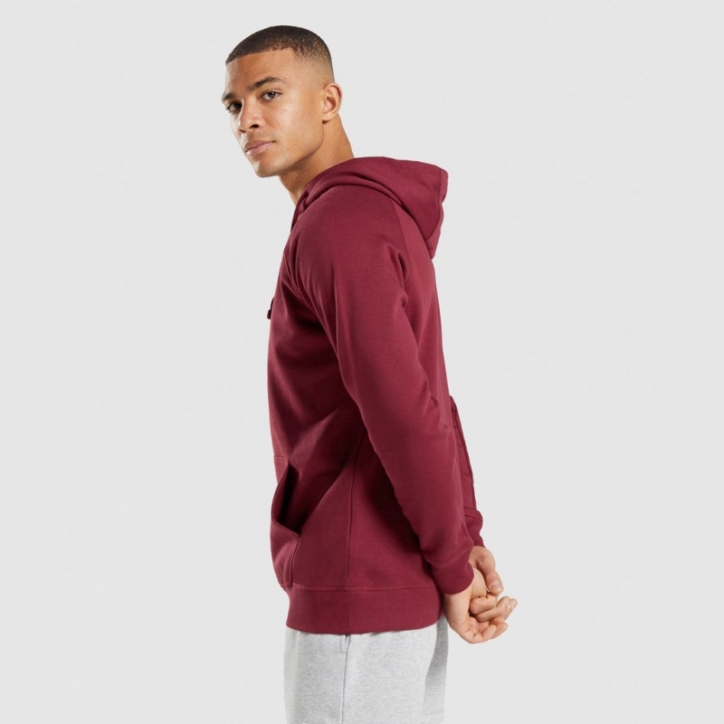 Φουτερ με Κουκουλα Gymshark Crest μπορντο κοκκινα | 630HZBJUI