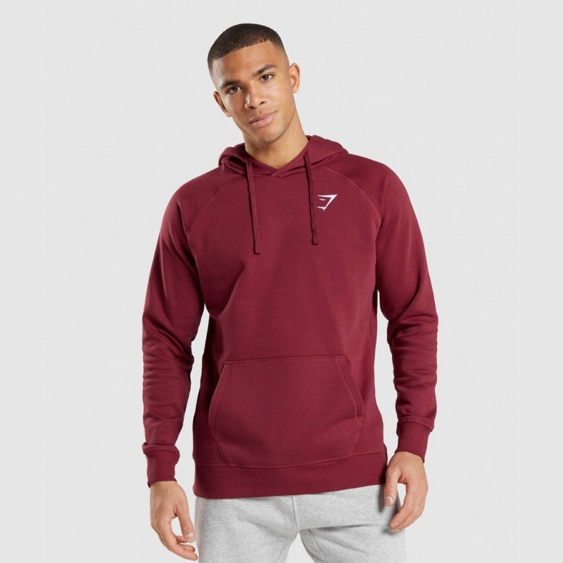 Φουτερ με Κουκουλα Gymshark Crest μπορντο κοκκινα | 630HZBJUI