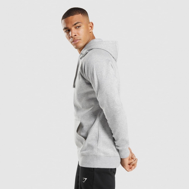 Φουτερ με Κουκουλα Gymshark Crest ανοιχτο γκρι | 732OHKMJG