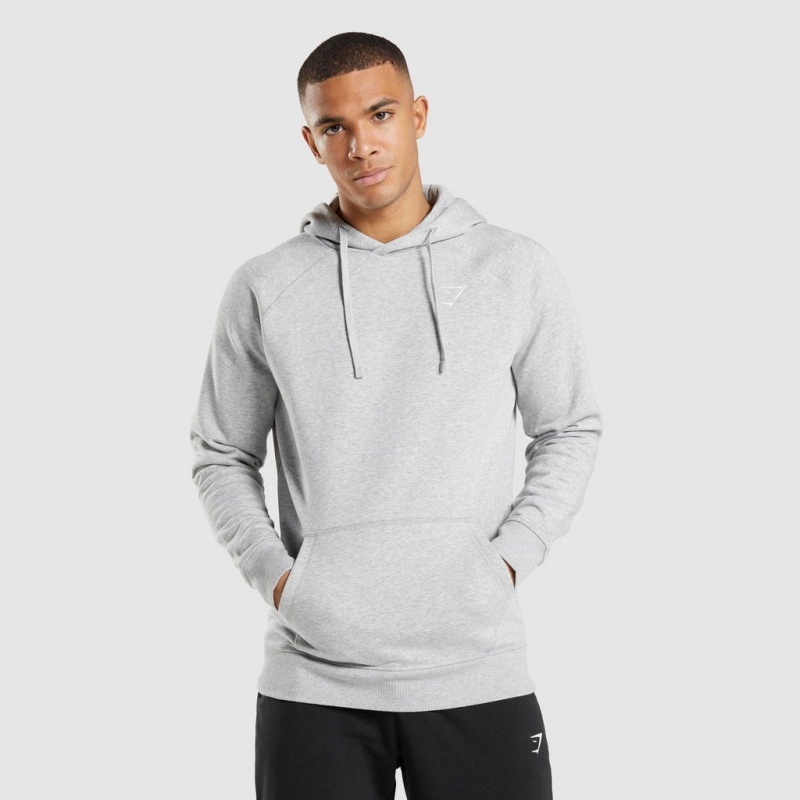 Φουτερ με Κουκουλα Gymshark Crest ανοιχτο γκρι | 732OHKMJG