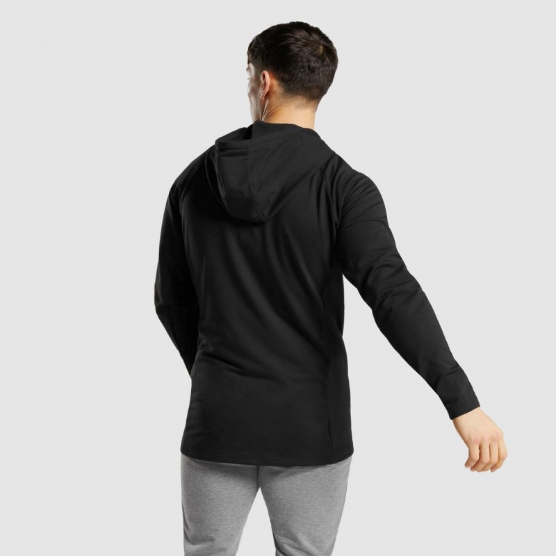 Φουτερ με Κουκουλα Gymshark Critical Zip μαυρα | 830LRGOVY