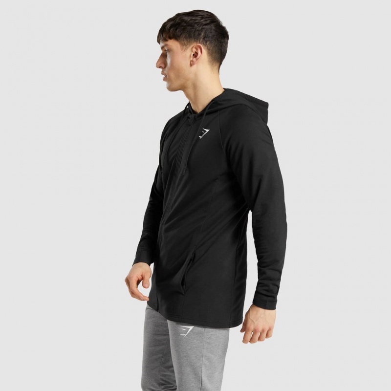 Φουτερ με Κουκουλα Gymshark Critical Zip μαυρα | 830LRGOVY