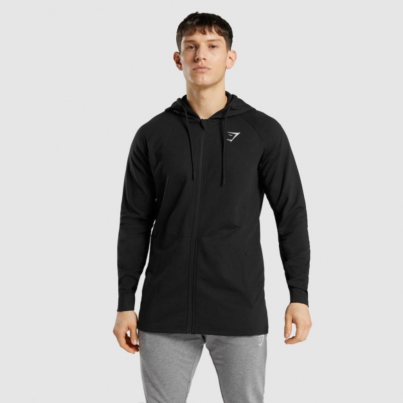 Φουτερ με Κουκουλα Gymshark Critical Zip μαυρα | 830LRGOVY
