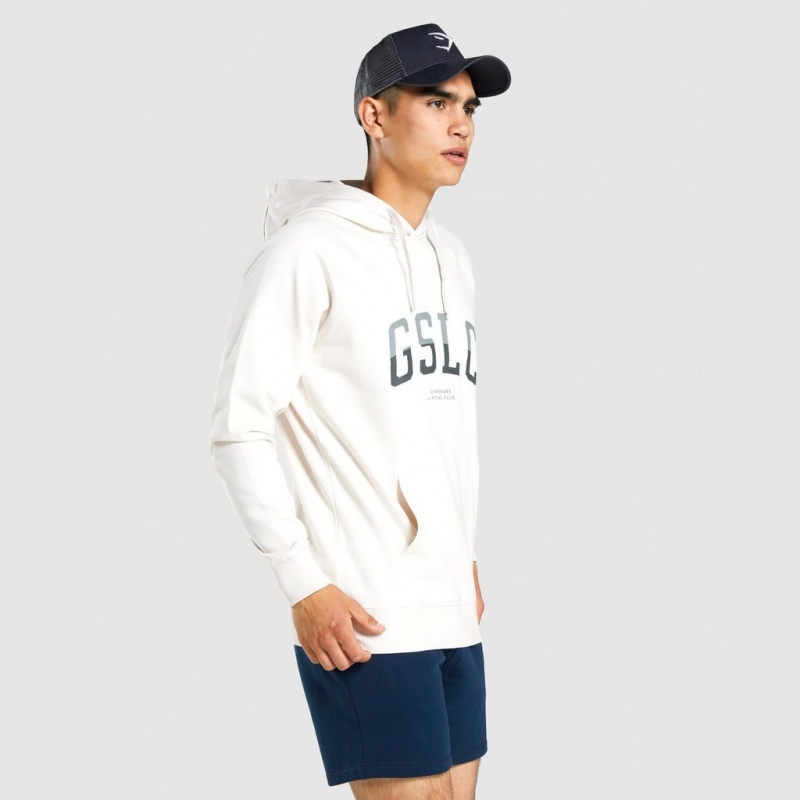Φουτερ με Κουκουλα Gymshark GSLC Collegiate κρέμα | 987RDOAZJ
