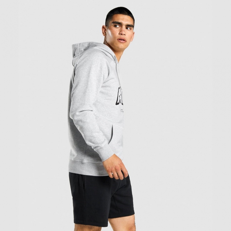 Φουτερ με Κουκουλα Gymshark GSLC Collegiate ανοιχτο γκρι | 975POFUGM