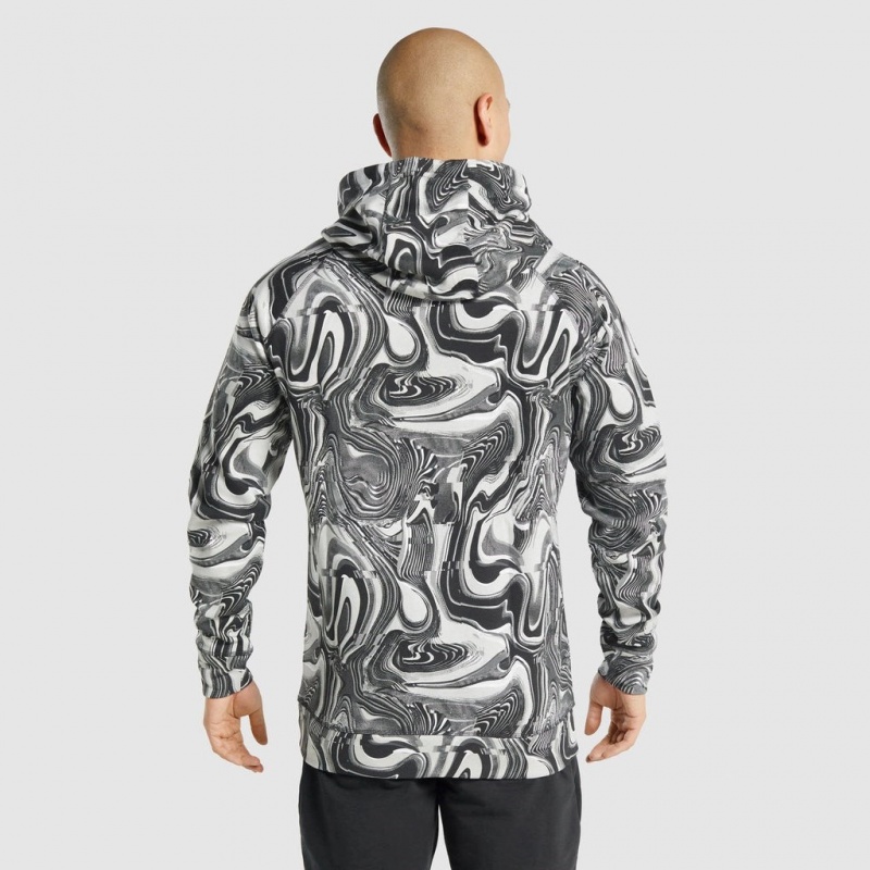 Φουτερ με Κουκουλα Gymshark Pre Workout ασπρα μαυρα | 395ZUEHBT