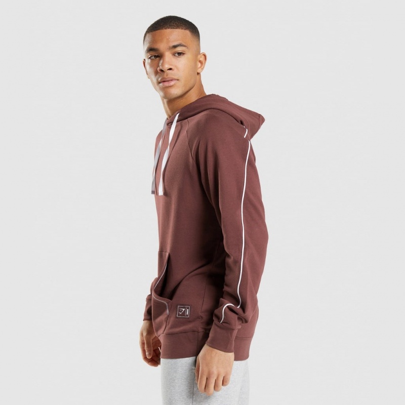 Φουτερ με Κουκουλα Gymshark Recess καφε ασπρα | 793EHFLBV