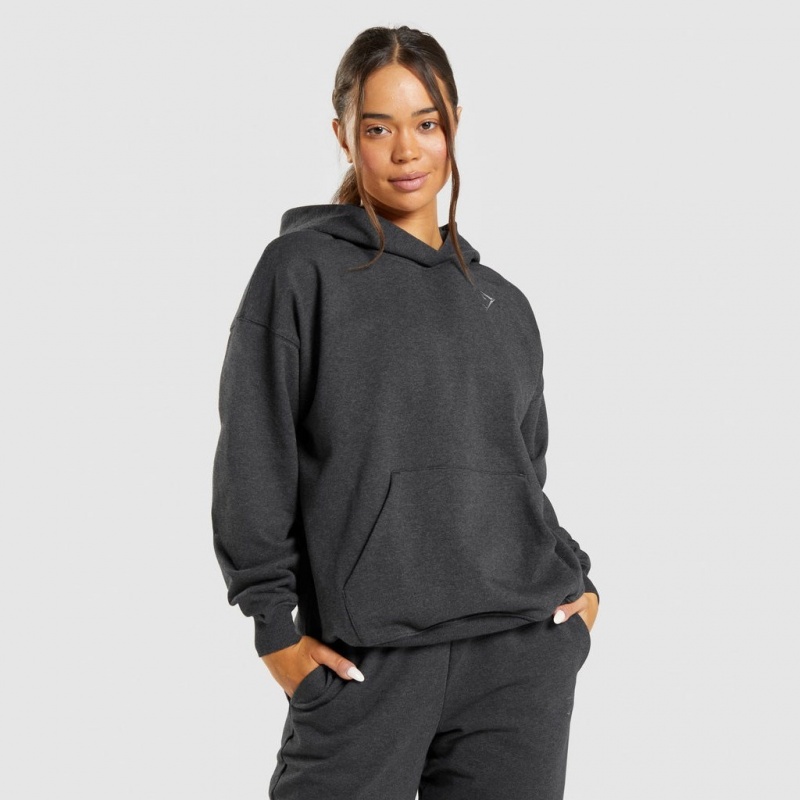 Φουτερ με Κουκουλα Gymshark Rest Day Sweats μαυρα | 073GLQCEP