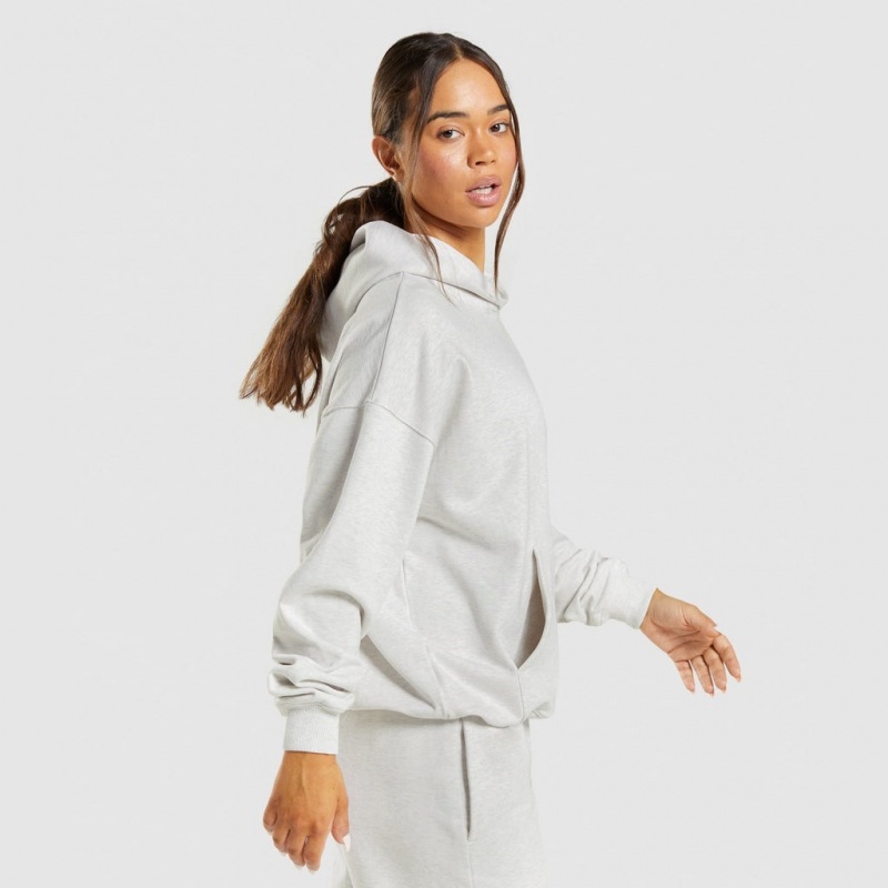 Φουτερ με Κουκουλα Gymshark Rest Day Sweats ασπρα | 208KOFNJY