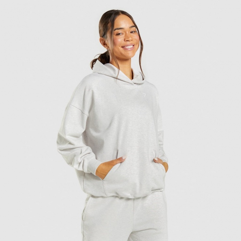 Φουτερ με Κουκουλα Gymshark Rest Day Sweats ασπρα | 208KOFNJY