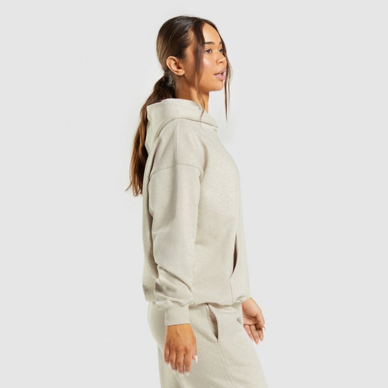 Φουτερ με Κουκουλα Gymshark Rest Day Sweats Μπεζ | 897DRUSOI