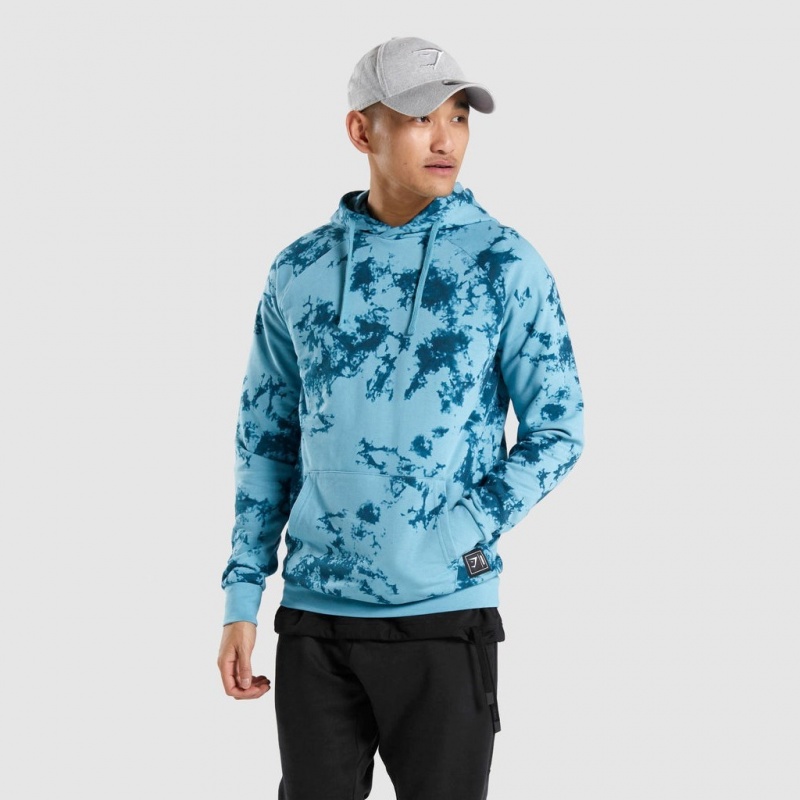 Φουτερ με Κουκουλα Gymshark Restore Teal Print | 247HNCDPV
