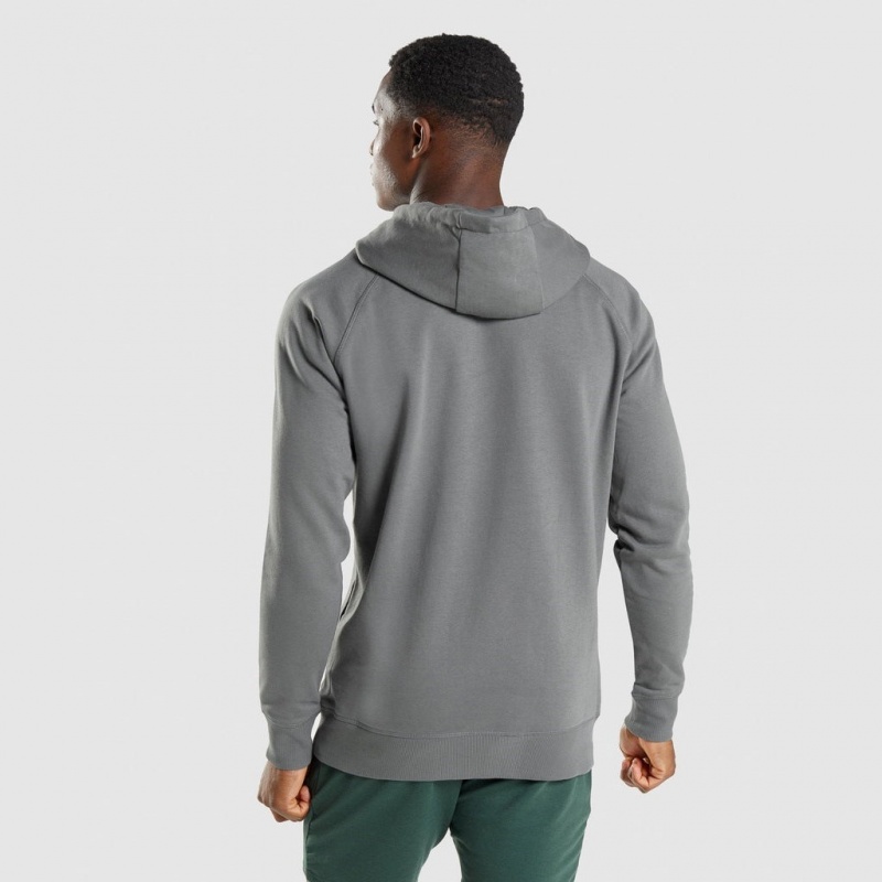 Φουτερ με Κουκουλα Gymshark Sharkhead Infill Charcoal | 956DKTRCU